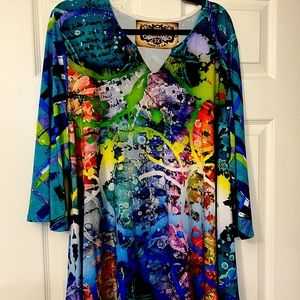 Multicolor Abstract Amma Tunic